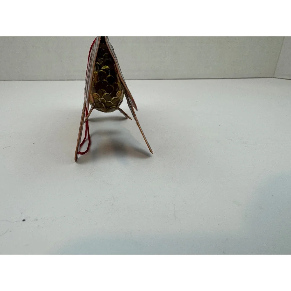 Vintage Chinese Folk Art Goldfish Lantern Purple Gold Straw Ornament Decor 4.5